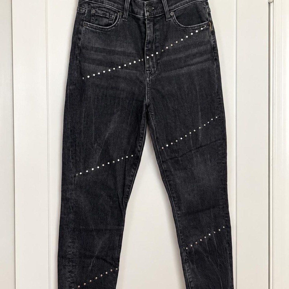 7 For All Mankind HW Ankle Skinny Studded Jeans — Size 29